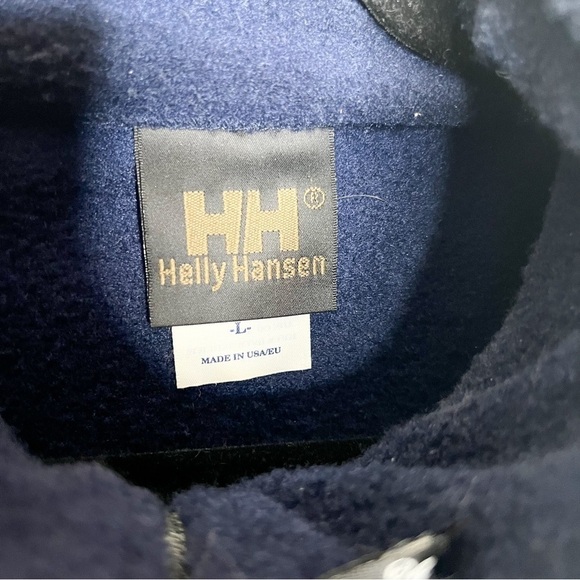 Vintage Helly Hansen Navy Blue Sherpa Fleece Jacket Size Large Men’s - Picture 2 of 5